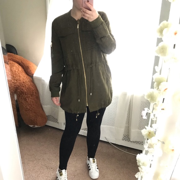 F21 Contemporary Arm Green Utility jacket - Picture 2 of 2